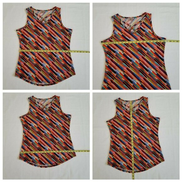 Ultra Teeze Women's Caged Neck Sleeveless Multicolor Blouse Size Medium - Picture 7 of 7